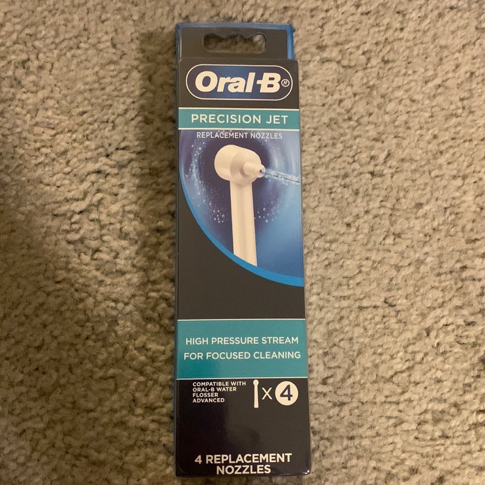 Brand new Oral-B precision jet replacement nozzles, 4 counts x 1 pack.